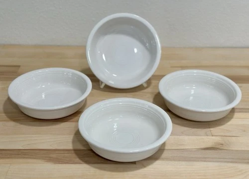 Fiesta Fiestaware White 19oz Medium 6⅞" Cereal Soup Bowl Set Of 4 Made in USA