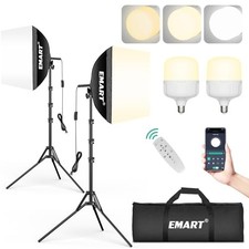 Softbox Photography Lighting Kit, 16"x16" Pull 16"X16"-2 Packs 3-Color 50W