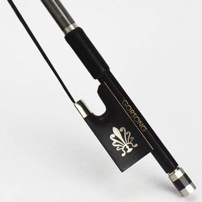 Black Carbon Fiber Violin Bow Full Size 4/4 Lightweight Fiddle Bow Ebony Frog...