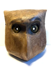 Antique Native American Indian Haida Carved Wooden Owl Effigy Mask; Late 1800s