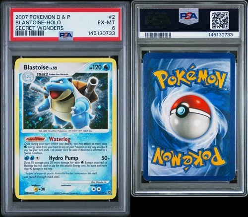 2007 POKEMON D & P #2 BLASTOISE-HOLO EX-SECRET WONDERS PSA 6
