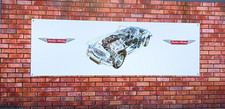 AUSTIN HEALEY 3000 ROADSTER  CUTAWAY   WORK SHOP BANNER