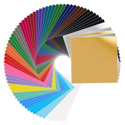 Permanent Vinyl, 72 Pack Permanent Adhesive Vinyl Sheets (12 x 12 ) for Silho...