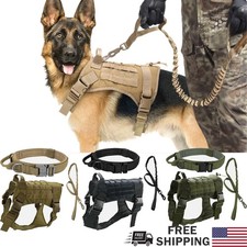 Military Tactical Dog Harness No-pull Heavy Duty MOLLE Training Service Dog Vest