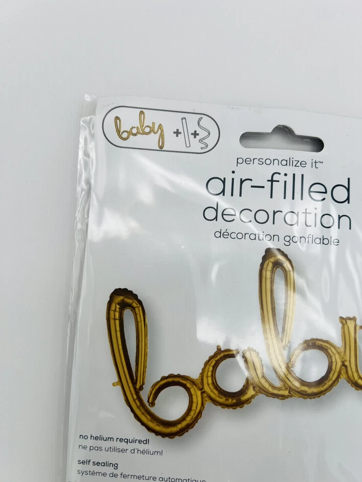 Anagram Air-Filled Decoration Balloon, BABY, Gold-colored, No Helium Required! - Image 2 of 4