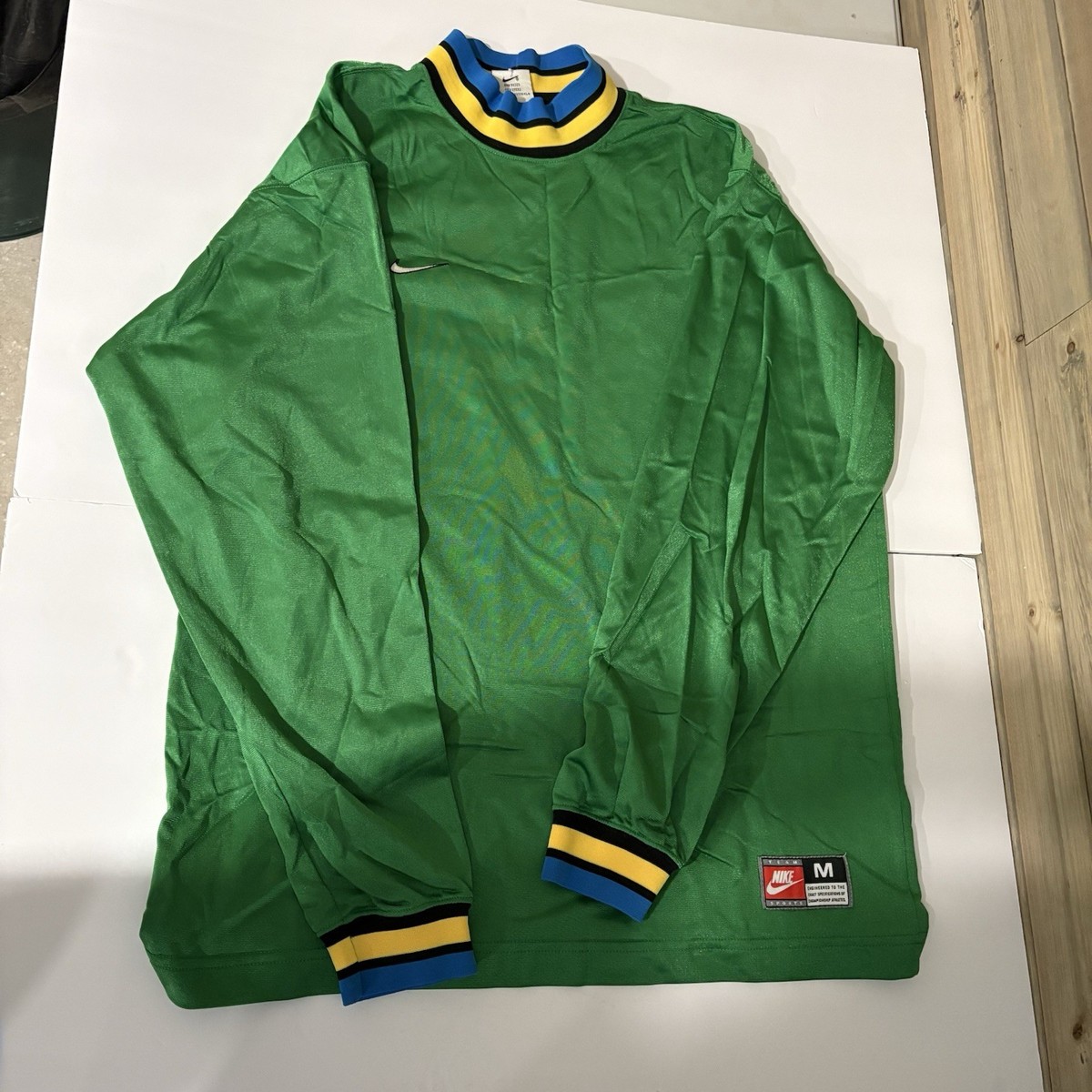 インテル GKシャツ 90's NIKE ヴィンテージ M Vintage Nike Shirt Mens M Goalkeeper Jersey Soccer Mock Neck Made
