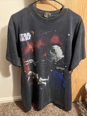 Vintage 90 s Star Wars X Wing Death Star Movie T Shirt XL Return Of The Jedi