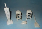 Vintage 1950s Marx Doll House Play Set White Hard Plastic Accessories
