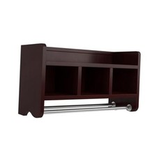25-Inch Bath Storage Shelf with Dual Towel Rods-Wall Mounted 25" Espresso