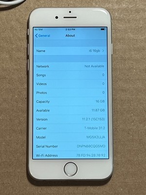 Apple iPhone 6 - 16GB - Silver (Unlocked) A1549 ios 11 | eBay