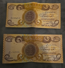 2003 iraq dinar 1000x13 circulated