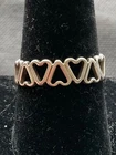 vintage sterling silver open heart band ring size 9 By SS
