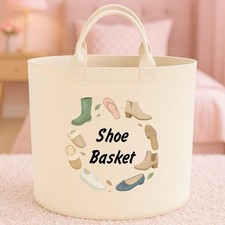 Personalised Shoe storage Felt Trug Storage Basket Large 40x40cm Cute Funny
