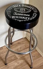 Jack Daniel’s JD Genuine Padded Chrome Rotating Bar Stool Pub Bar Mancave Seat