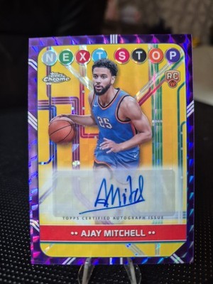 2024-25 Topps Chrome Ajay Mitchell RC Next Stop Purple Geometric Auto SP #NSS-AM