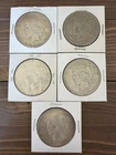 Lot Of 5 Silver Peace Dollars-1922