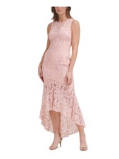 VINCE CAMUTO Womens Coral Flounce Hi-lo Hem Sleeveless Maxi Sheath Dress 6