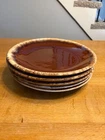 VTG Hull Brown Drip Glaze Dinner Plates USA Lot of 5 *see video