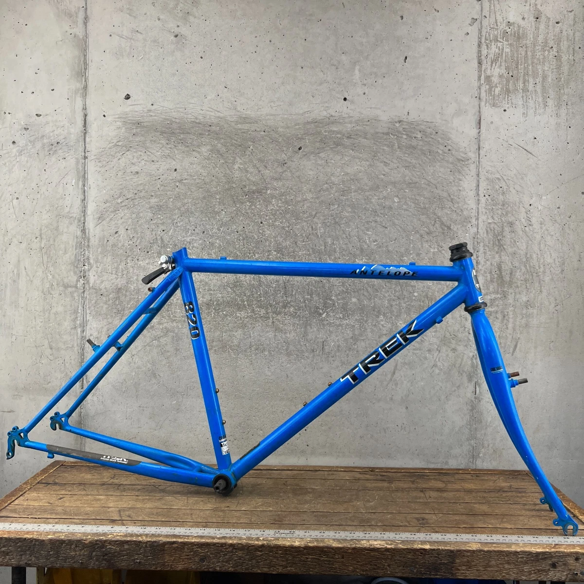 Vintage Trek 820 Antelope Bike Frame Set 18 Blue Splatter CRMO MTB