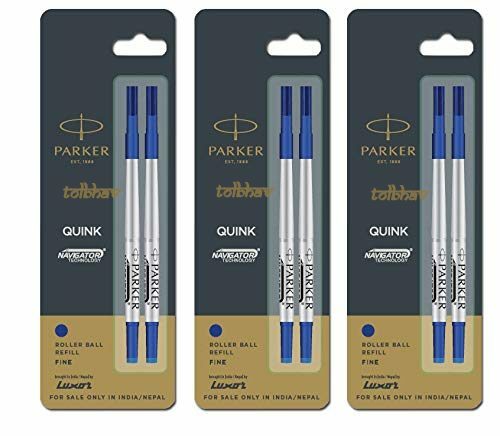 Parker Quink Rollerball Pen Refill Blue Ink Fine Point Roller Ball Pen New 0.5mm