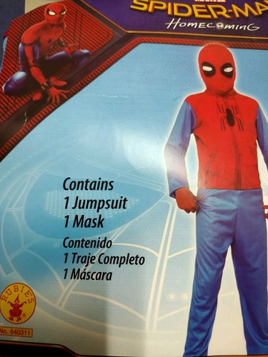 NWT Spider-Man Costume 2pc Set Boy M 8 - 10 Jumpsuit Mask Halloween Marvel New - Picture 3 of 5