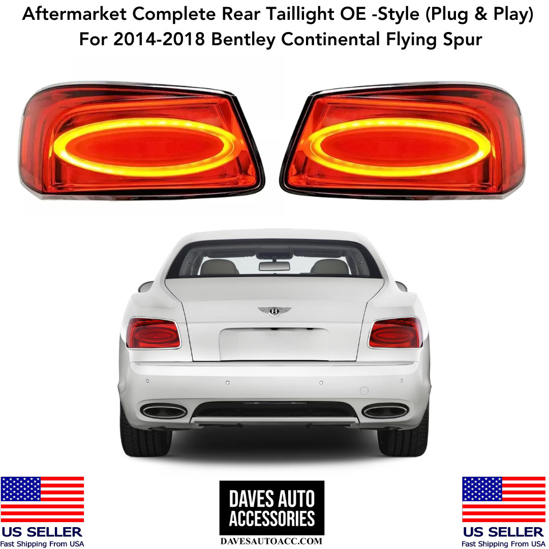 Aftermarket LED Taillights Assembly Brake Light For 14-19 Bentley Flying Spur