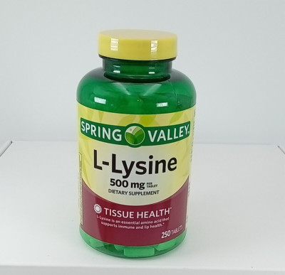 Spring Valley L-Lysine 500MG Dietary Supplement - 250 Count BB DATE 07/2027