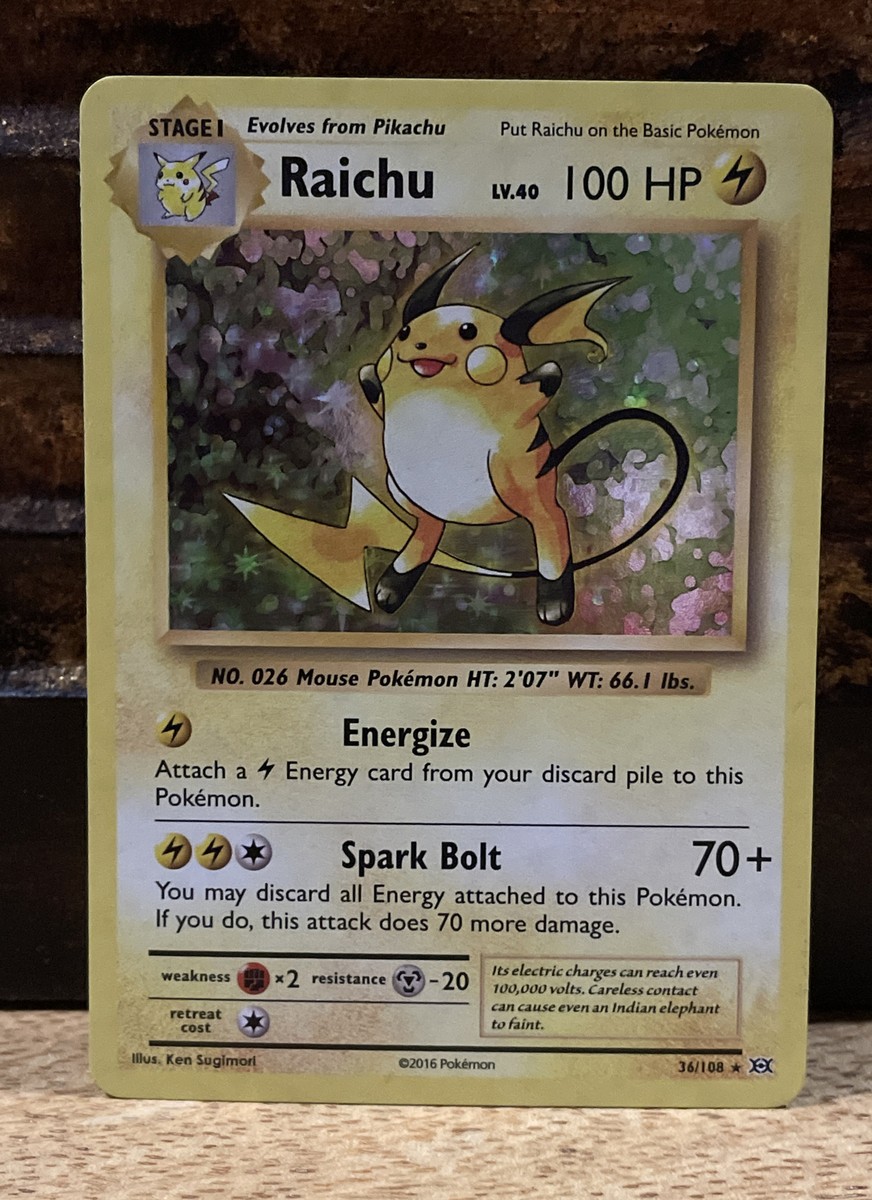 Raichu 36/108 Print Line Error XY Evolutions 2016 Error Raichu 36/108 Print Line Error XY Evolutions 2016 Error