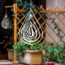 Wind Spinner Outdoor Metal Decorations Silver Wind Spinners for Yard and Gard...