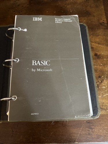 IBM Basic by Microsoft Manual 1981 Vintage Brown Manual and Binder # 6025010 - Picture 2 of 6