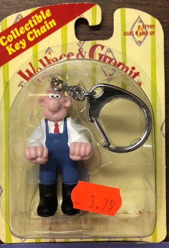 Lot 4x Wallace & Gromit Dough Boy Dino Hard Plastic Figures Key Chains 90’s - Picture 3 of 8