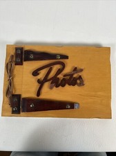 Vintage Wooden Photo Album Wood And Leather Accents
