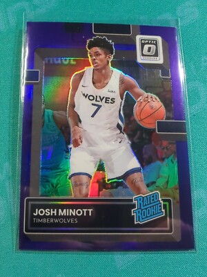 JOSH MINOTT RATED ROOKIE 2022-23 DONRUSS OPTIC Purple!!! Minnesota TIMBERWOLVES 
