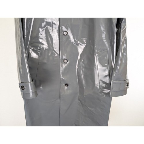 Bottega Veneta High Shine Leather Calf Coat in Black-Graphite BNWT 38 - Picture 4 of 22