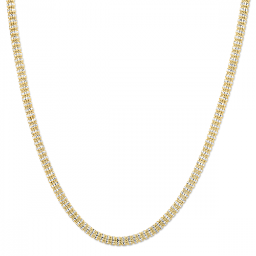14k Two Tone Gold 24" 4.2MM Sparkle Ice Rope Link Chain Necklace 31
