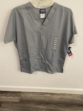 NEW Cherokee Originals Scrub Top Shirt LIGHT GRAY Size Medium NWT NOS