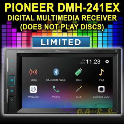 PIONEER DMH-241EX BLUETOOTH MEDIA PLAYER ANDROID IPHONE ALEXA USB AUX RADIO 6.2''