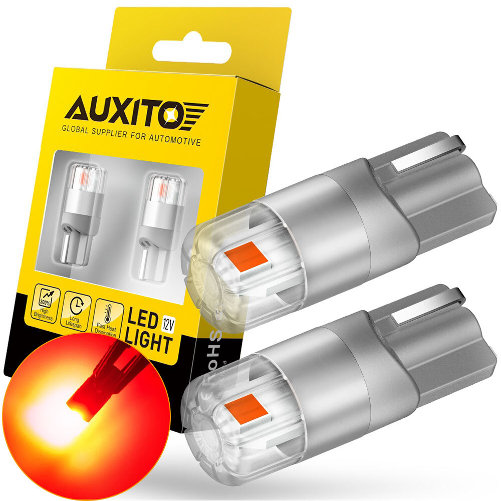 AUXITO T10 Red LED Inner Tail Light Bulb Super Bright 2825 168 Number Plate Lamp