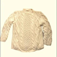 VTG 80’s Carol Brent Montgomery Ward Fisherman 100% Wool Sweater Sz EU 40/12/14