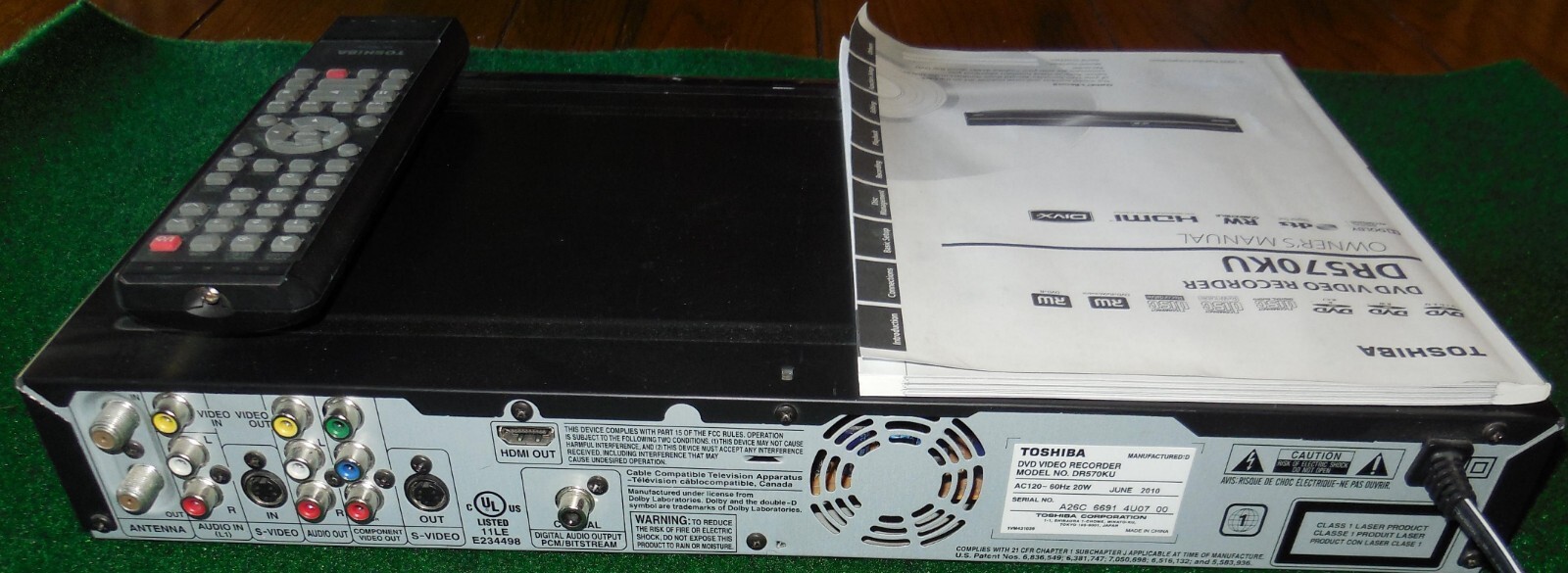 Toshiba DR570KU DVD Recorder & Player HDMI Black1080p Original Remote