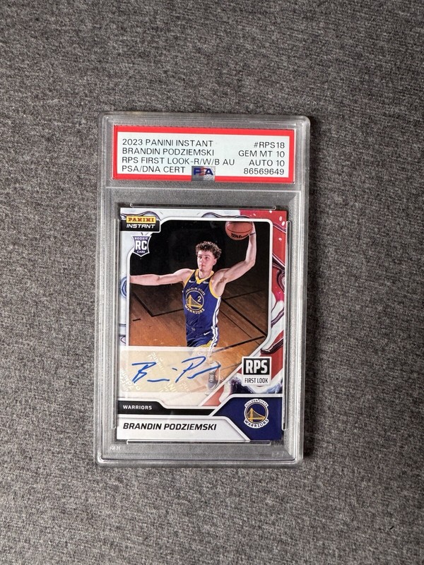 2023-24 Instant Brandin Podziemski Rookie RC RPS First Look Auto /10 PSA 10/10
