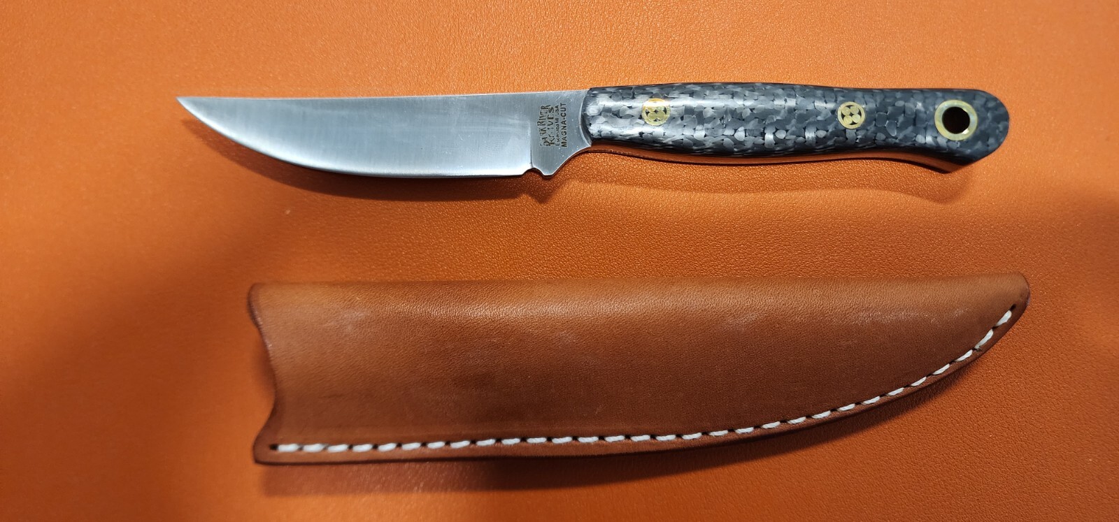 Bark River Knives, Tope Water Moccasin MagnaCut, Carbon Fiber Handle