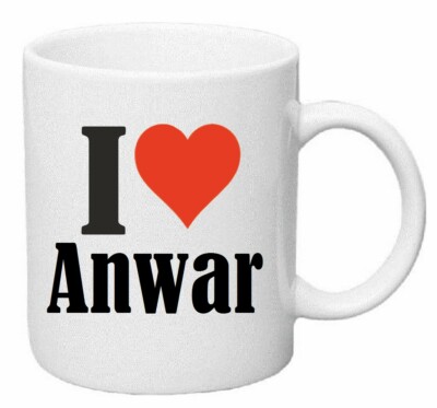 Kaffeetasse I Love Anwar Keramik Höhe 9,5cm in Weiß