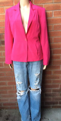 Evan Picone Pink Jacket 100% Silk Size Uk 8 Ladies