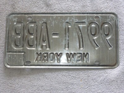 Vintage Yellow New York License Plate 9971 ABB | eBay