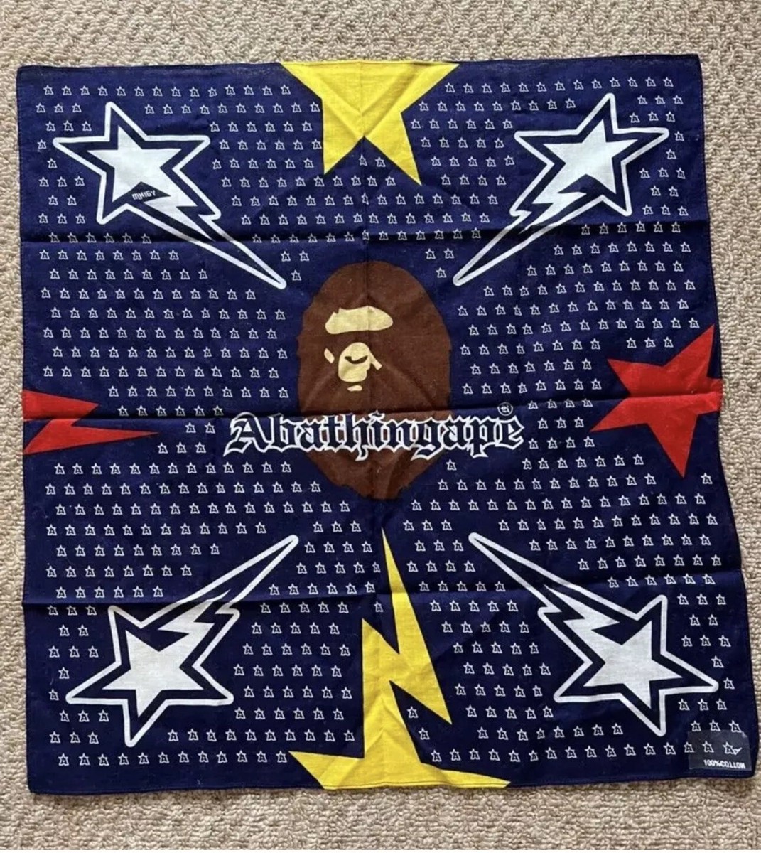 A BATHING APE BAPE BANDANA Novelty White And Naby Set Of 2 50cm | eBay
