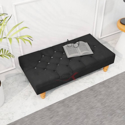 Extra Large Chesterfield Footstool Coffee Table DeepButtoned Upholstered Ottoman - Picture 11 of 41