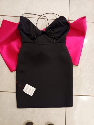 Ladies Statement Pink Bow Mini Dress Size 10 - Picture 4 of 8