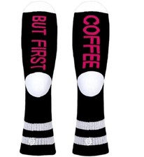 Sockart Women's But First Coffee, Black Socks