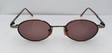 Vintage Bella 68 Brown Gold Oval Metal Sunglasses Italy FRAMES ONLY